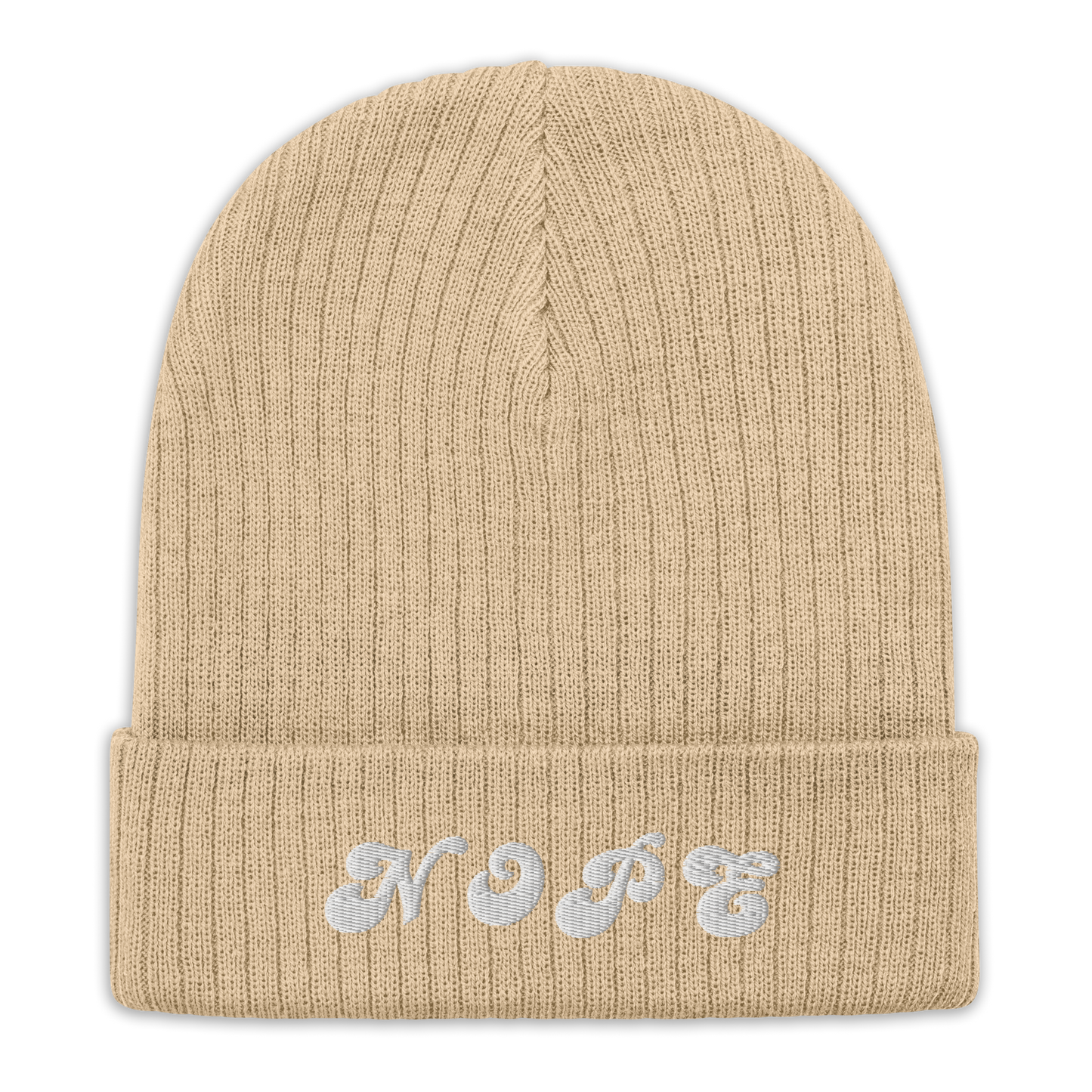 Nope Ribbed Knit Beanie