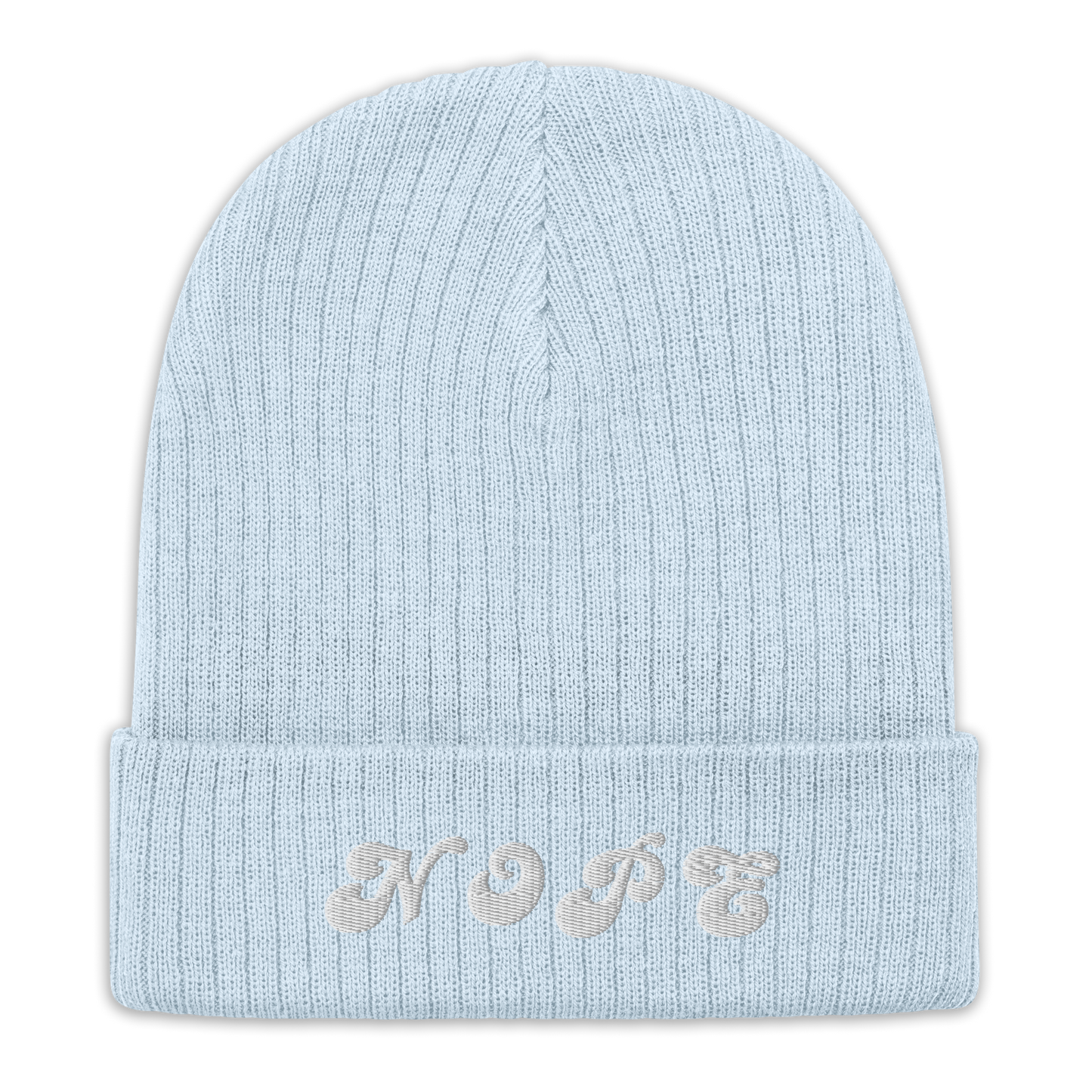 Nope Ribbed Knit Beanie